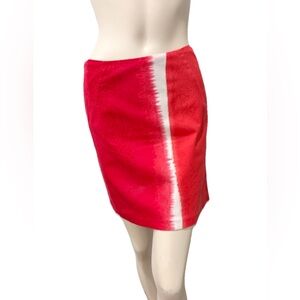 Tahari Women’s Pink Red Ombré Abstract Print Pencil Skirt Size A  (S/4-6) Lined